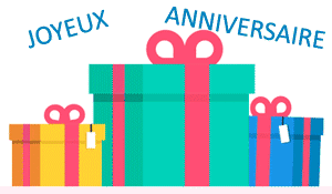 Gif animé joyeux anniversaire cadeaux danse